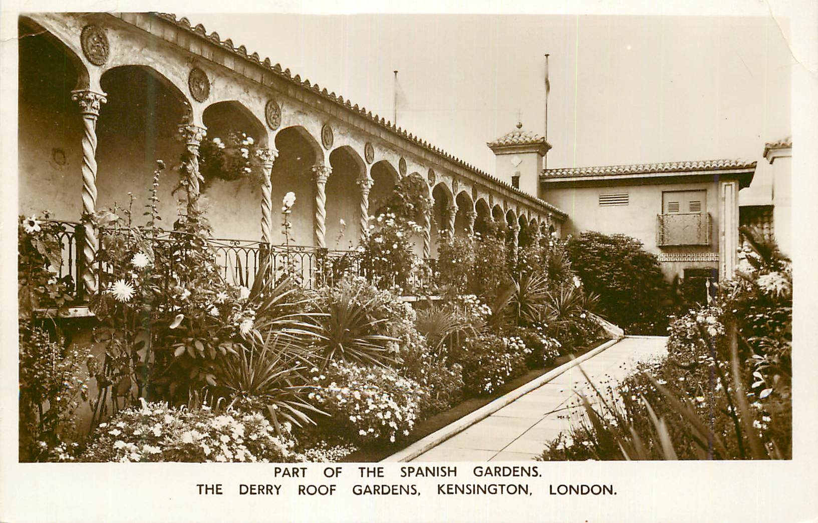 CPM Part of the Spanish Gardens The Derry Roof Gardens Kensington London 