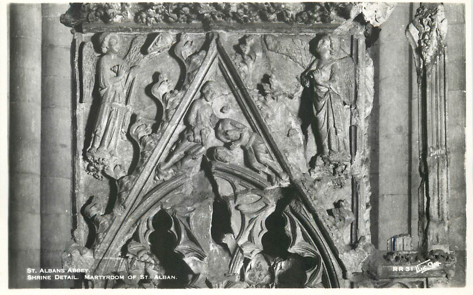 CPM St Albans Abbey Shrine detail Martyrdom of St Alban 