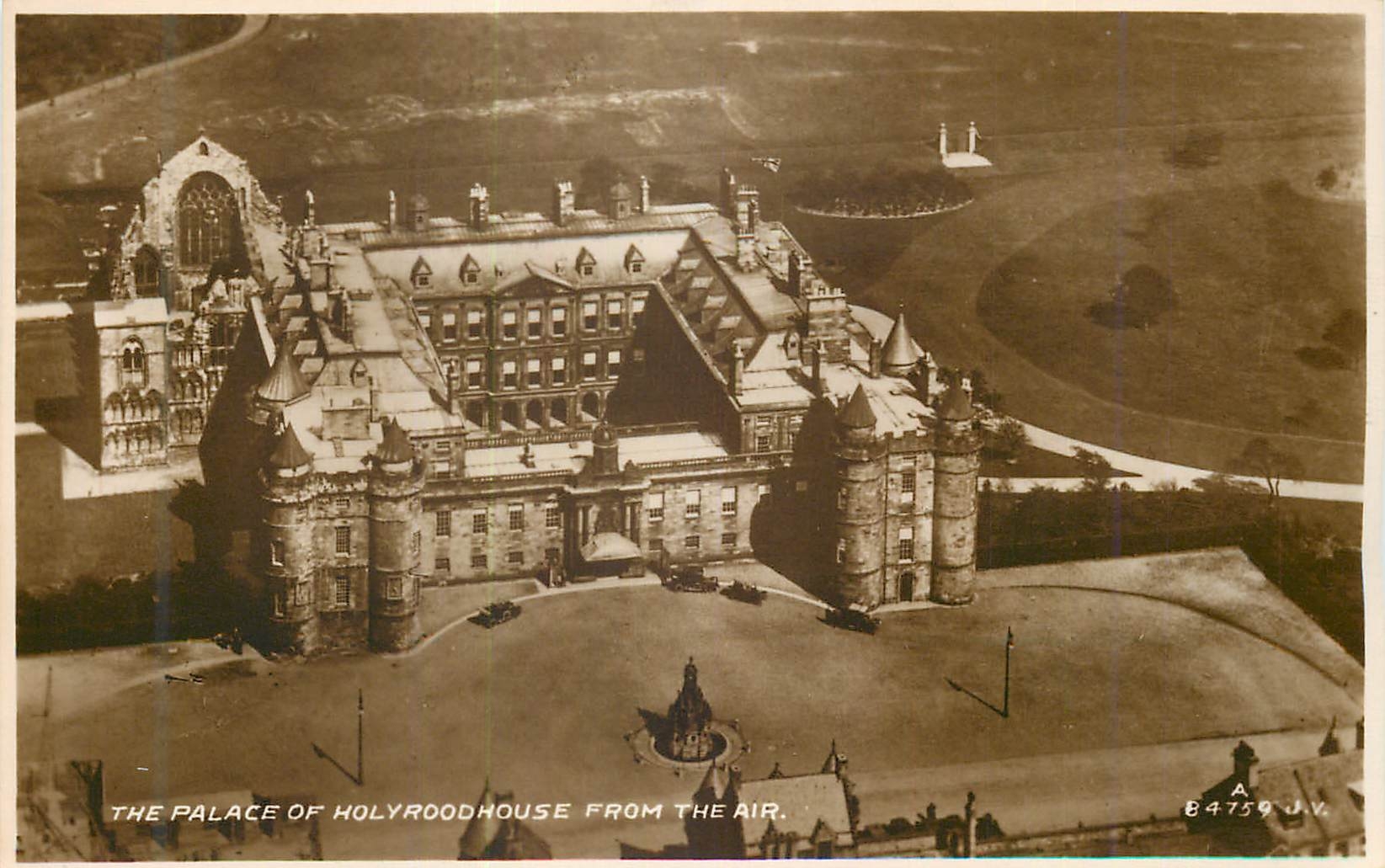 CPM The Palace of Holyroodhouse from the air 