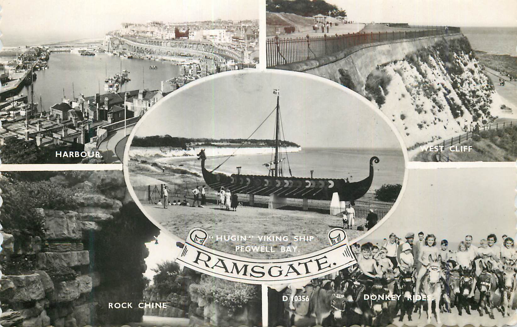 Ramsgate — Vue panoramique du port, du phare, de la baie de Pegwell et des promenades — Norman Post Card, n° D/0356