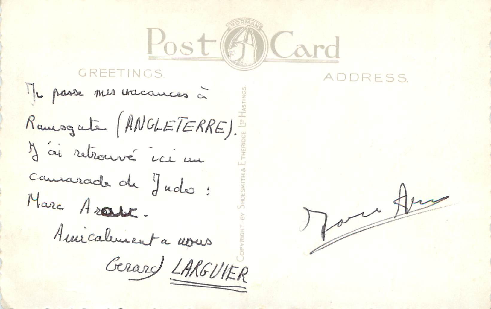 Ramsgate — Vue panoramique du port, du phare, de la baie de Pegwell et des promenades — Norman Post Card, n° D/0356 — Reverso