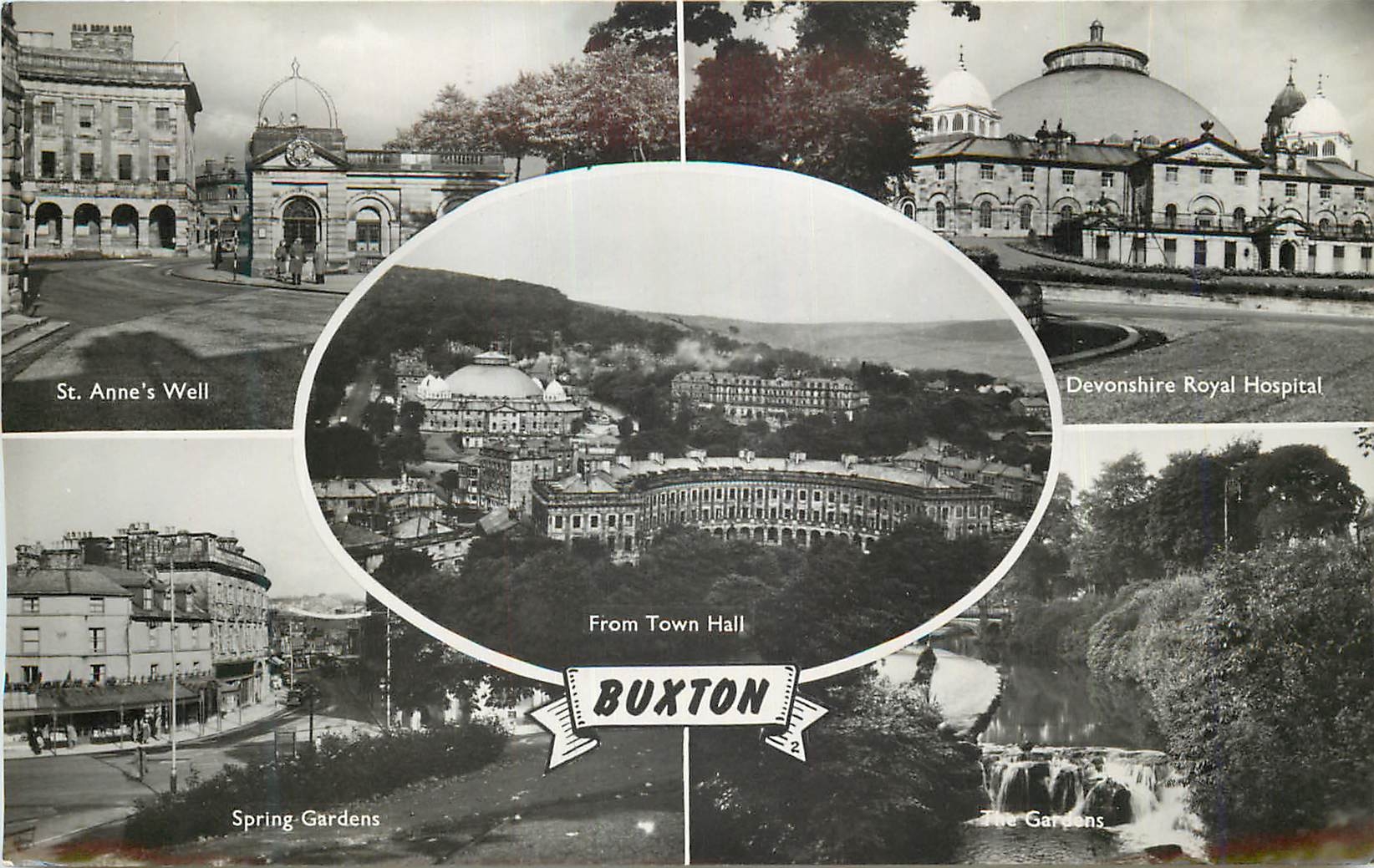 CPM St Annes Well Devonshire Royal Hospital Spring Gardens From Town Hall Buxton 