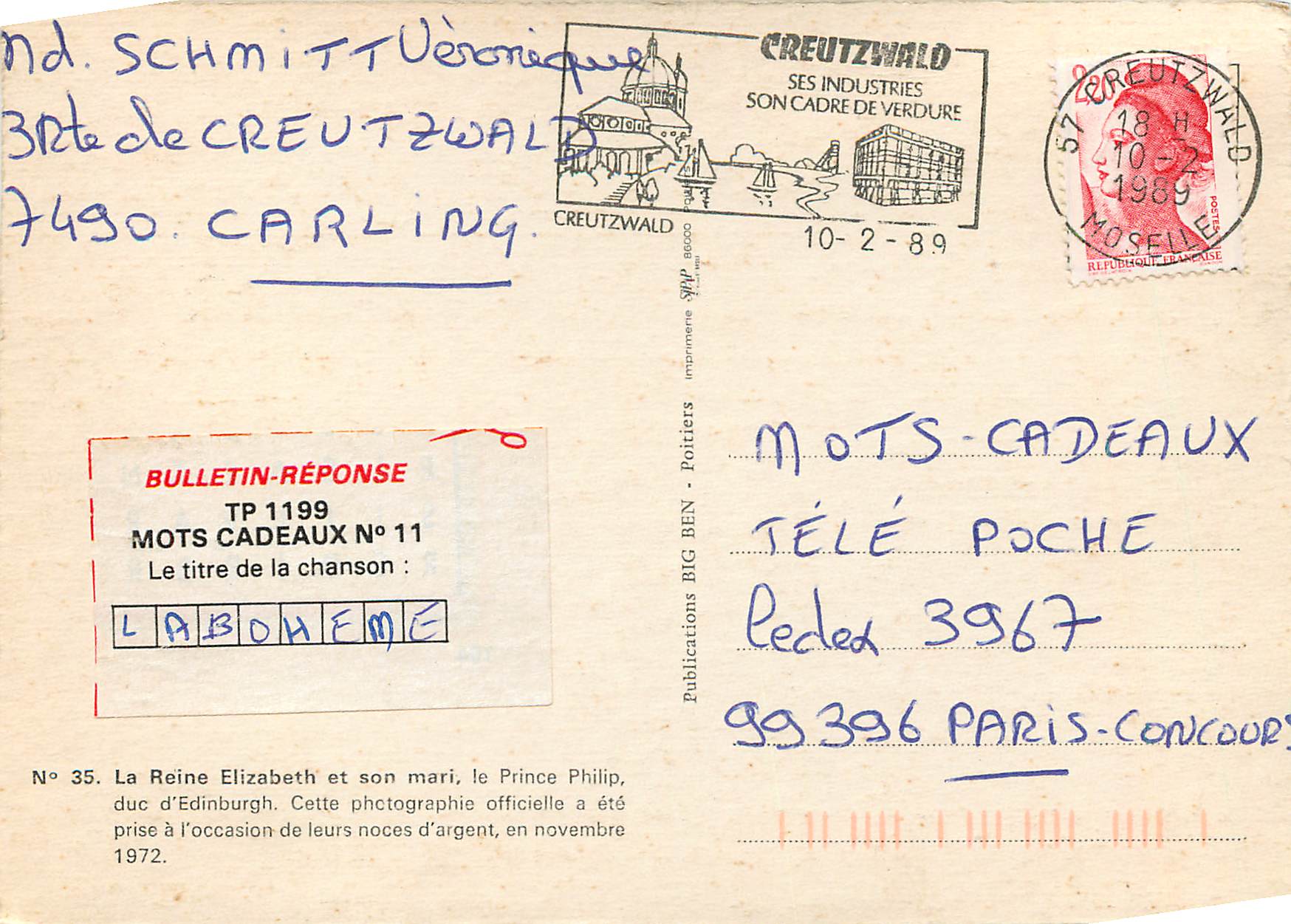 La Reine Elizabeth et le Prince Philip — leurs noces d'argent en novembre 1972 — Publications BIG BEN, Poitiers — Reverso