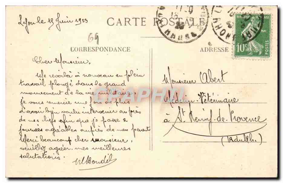 LYON — Pont Kitchener et Quai Fulchiron — L. B. - Lyon — Reverso
