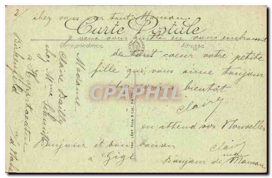 LYON. — La Fontaine Bartholdi. — XX. — Éditeur : Lévy Frères & Cie, n° 44 — Verso