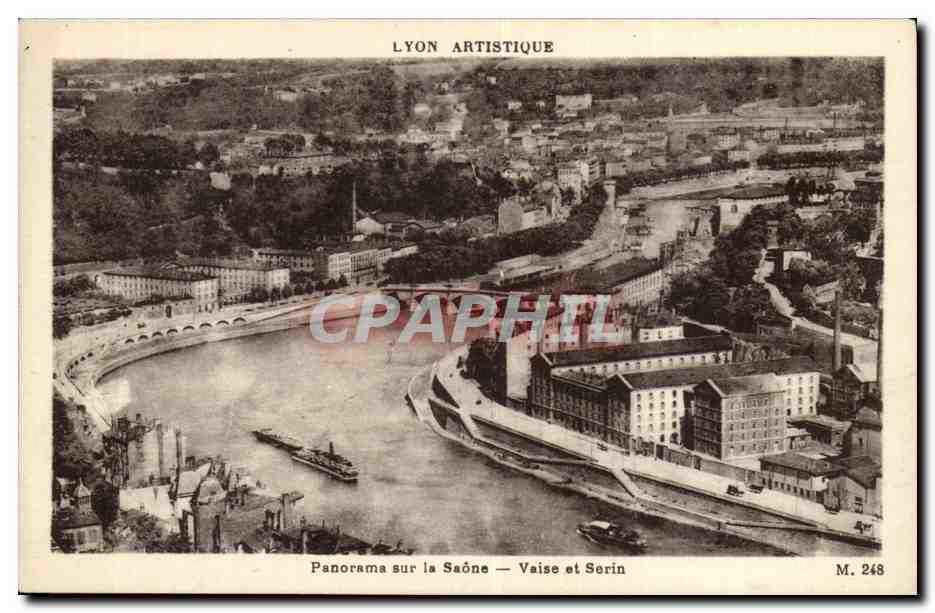 Lyon CPA Panorama sur la Saone Vaise et SErin