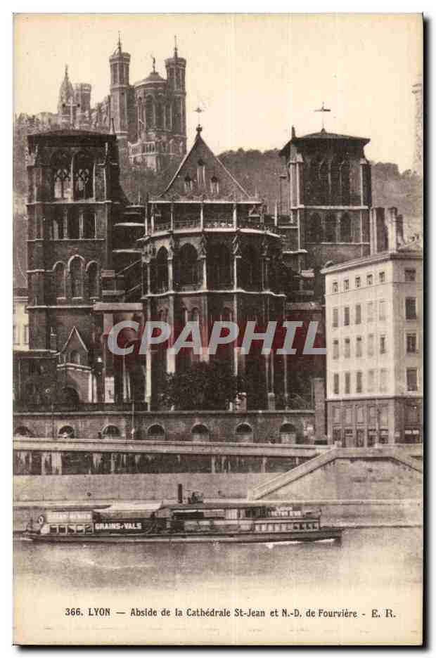 LYON — Abside de la Cathédrale St-Jean et N.-D. de Fourvière — E. R.