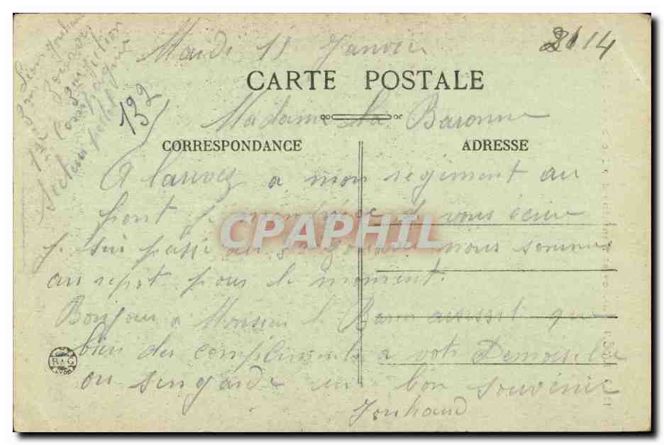 LYON — Place et Fontaine des Jacobins — C.B. — JOCQUET — Verso