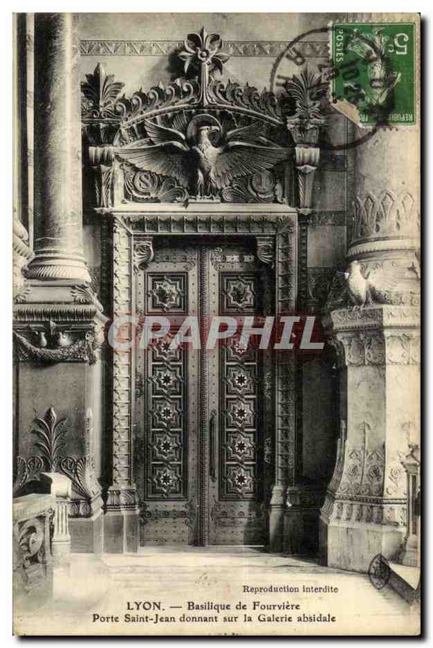 LYON — Basilique de Fourvière — Porte Saint-Jean donnant sur la Galerie absidale