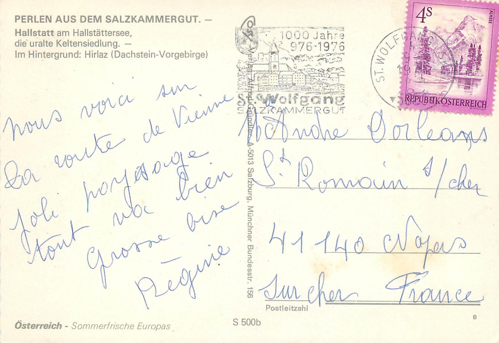 CPM Perlen aus dem Salzkammergut hallstatt am Hallstattersee Hirlaz — Back