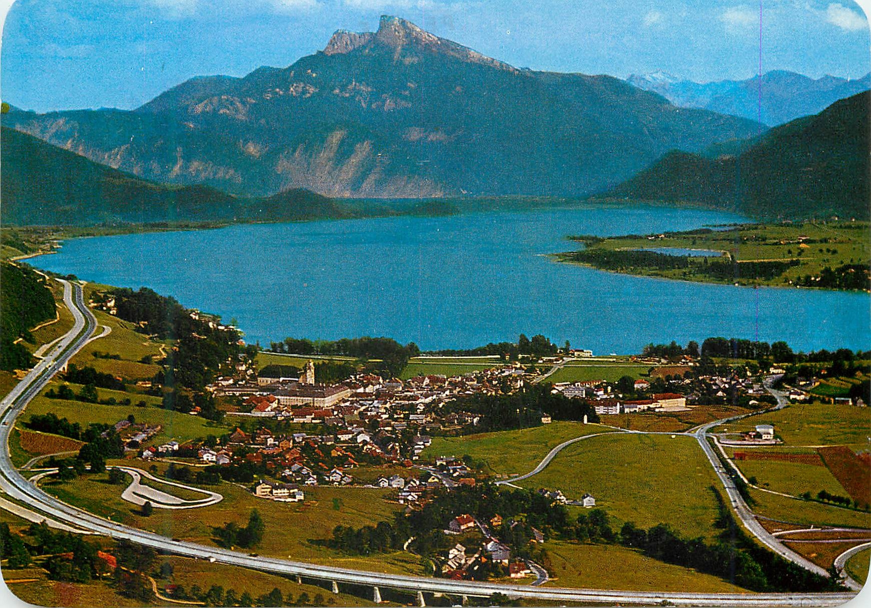 CPM Mondsee Ferien und Badeort Die Perle im Salzkammergut mit Schafberg 1780m