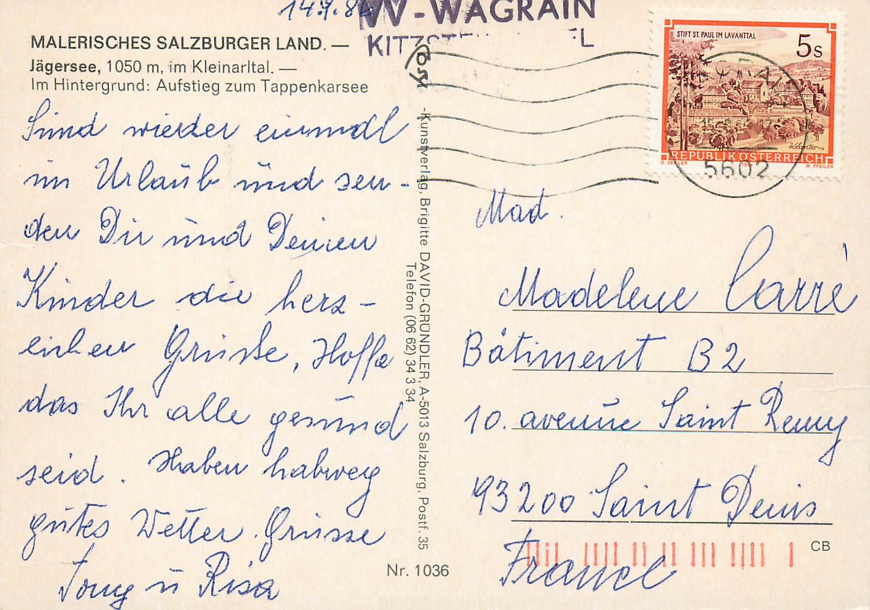CPM Malerisches Salzburger Land Jagersee 1050m im Kleinarltal in Hintergrund — Back