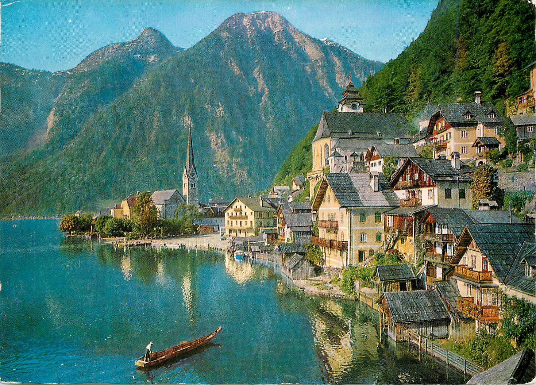 CPM Perlen aus dem Salzkammergut Hallstatt Hintergrund Hirlaz