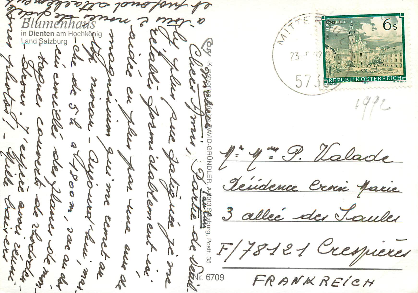 CPM Blumenhaus in Dienten am Hochkonig Land Salzburg — Back