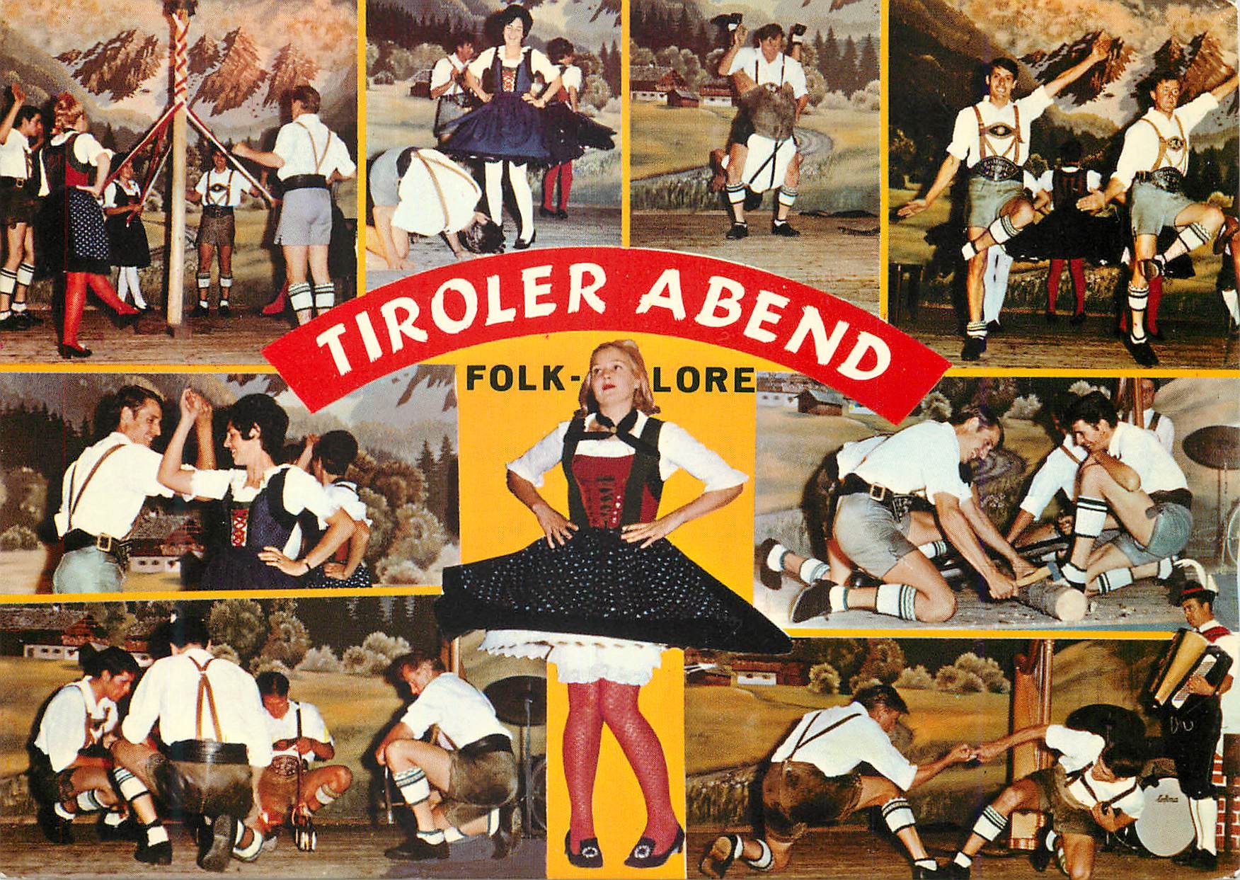 CPM Tiroler Abend Folk Lore Bandertanz Der Neugierige Schinkenklopfer Schuhplattier Folklore