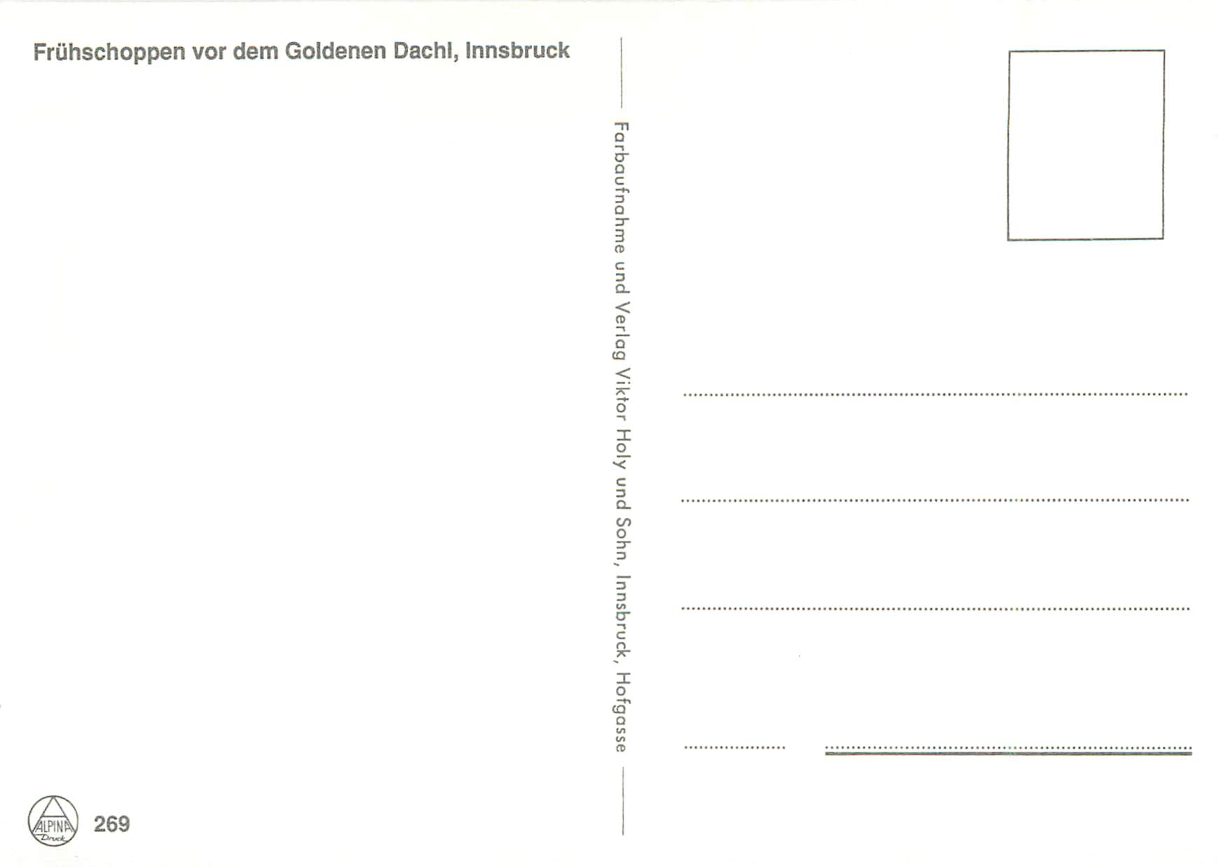 CPM Fruhschoppen Vor dem Goldenen Dachl Innsbruck — Rückseite
