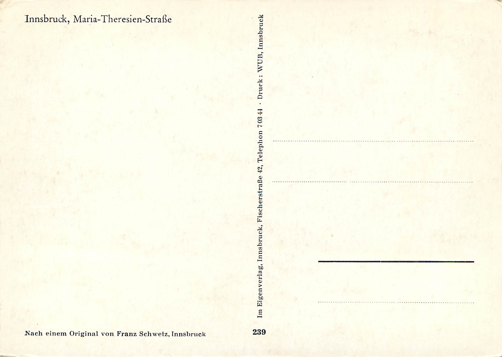 CPM Innsbruck Maria Theresien Strasse — Rückseite