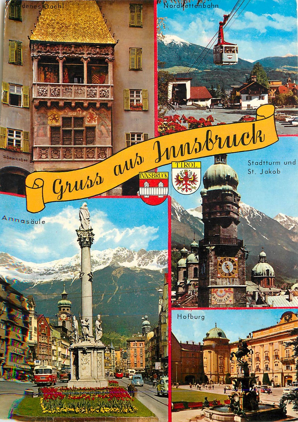 CPM Innsbruck Tyrol Austria Localite des IX et XII Jeux Olympiques d'Hiver dans les ans 1964 et 1976
