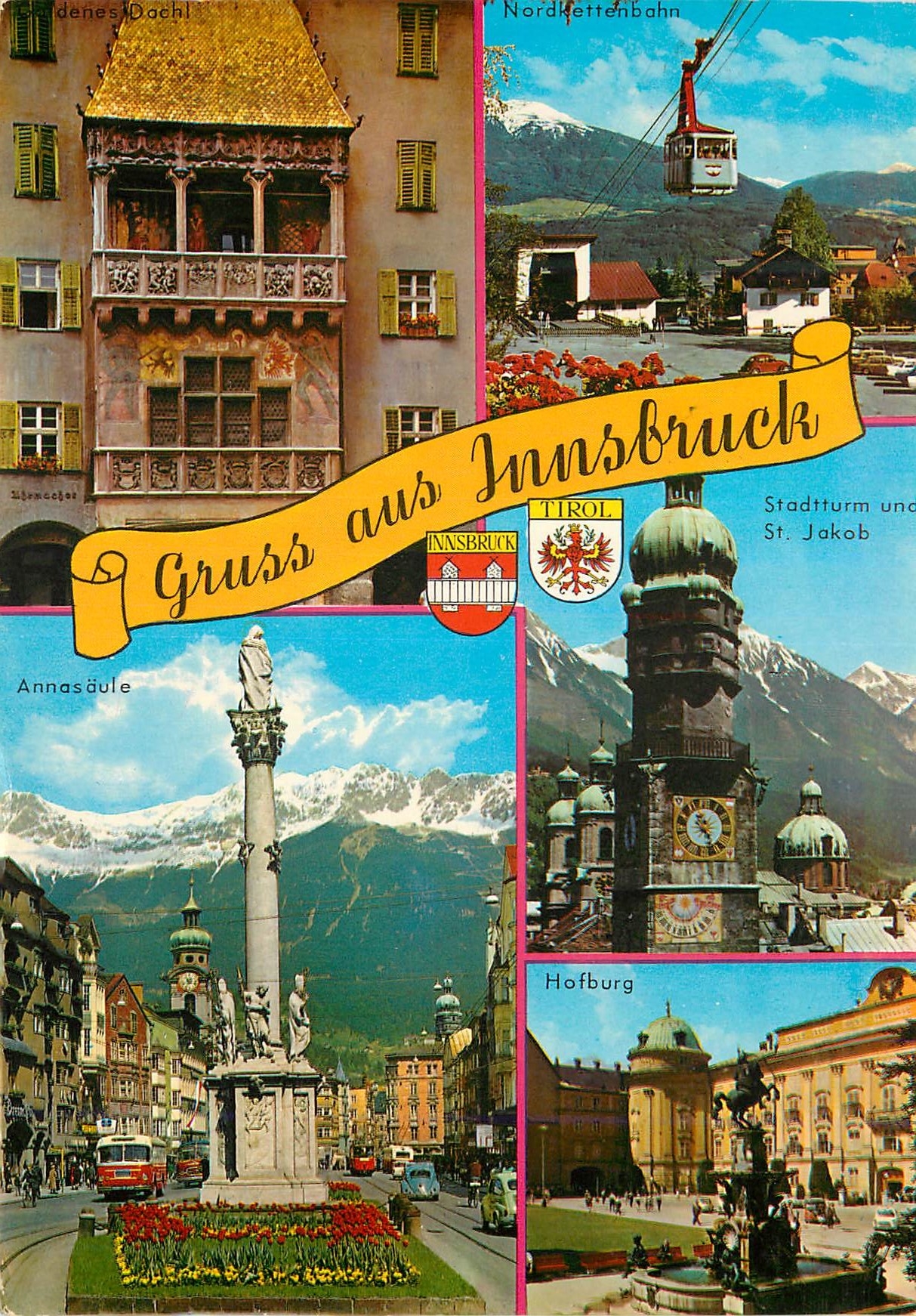 CPM Innsbruck Tyrol Austria Localite des IX et XII Jeux Olympiques d'Hiver dans les ans 1964 et 1976