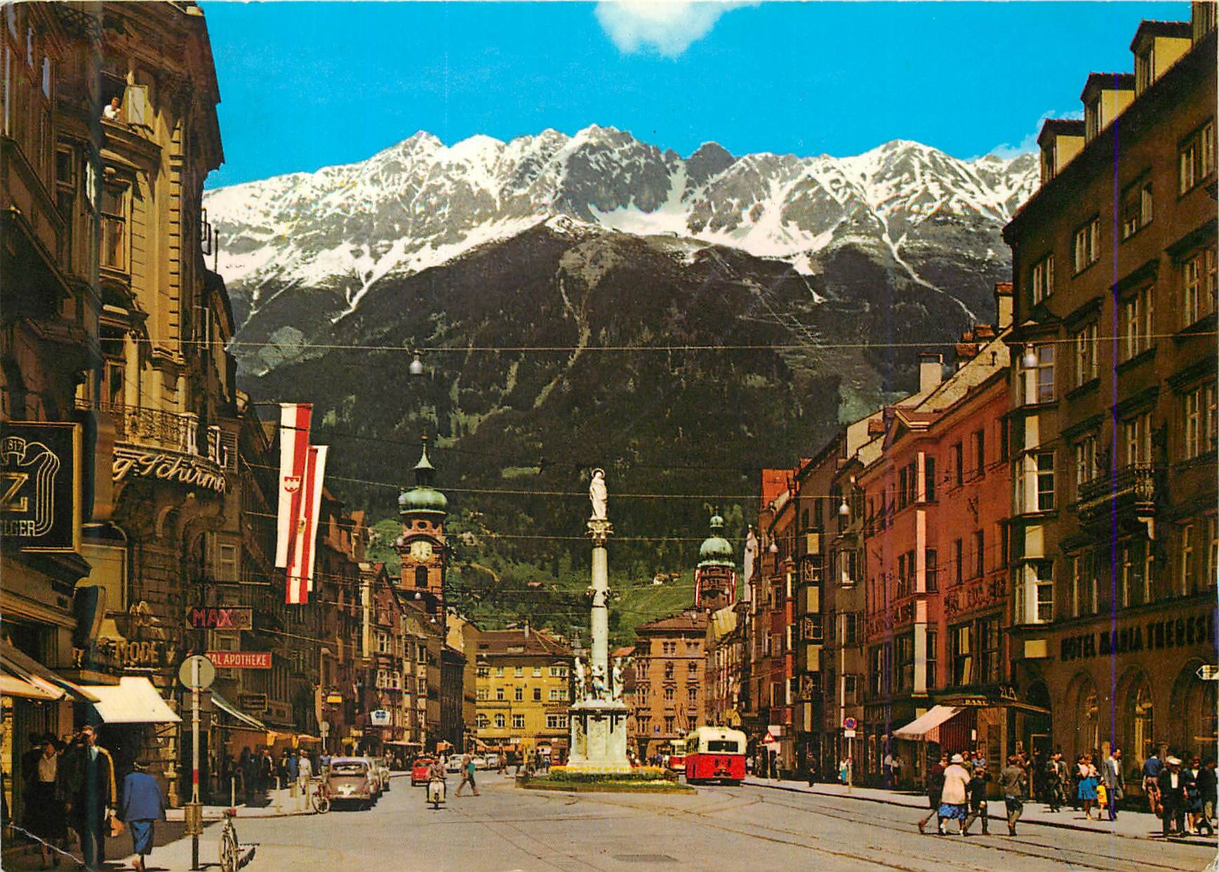CPM Innsbruck Maria Theresien avec la Colonne Ste Anne