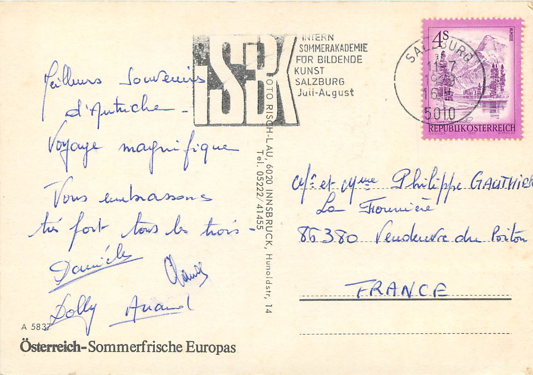 CPM Innsbruck Europabrucke Maria Theresienstrasse — Rückseite