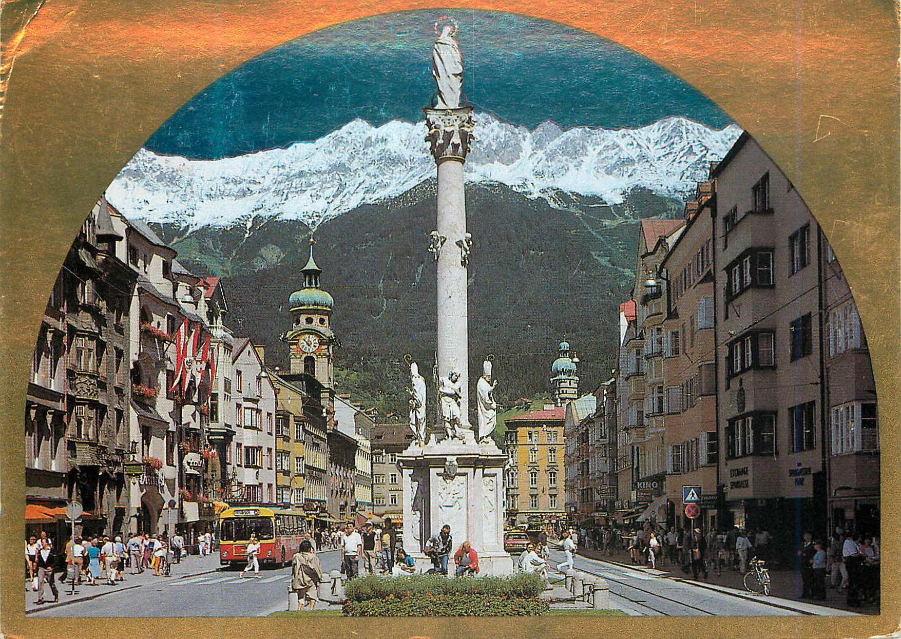Innsbruck — Maria-Theresien-Straße avec la Colonne de Sainte-Anne — Schrab Kunstverlag Chizza