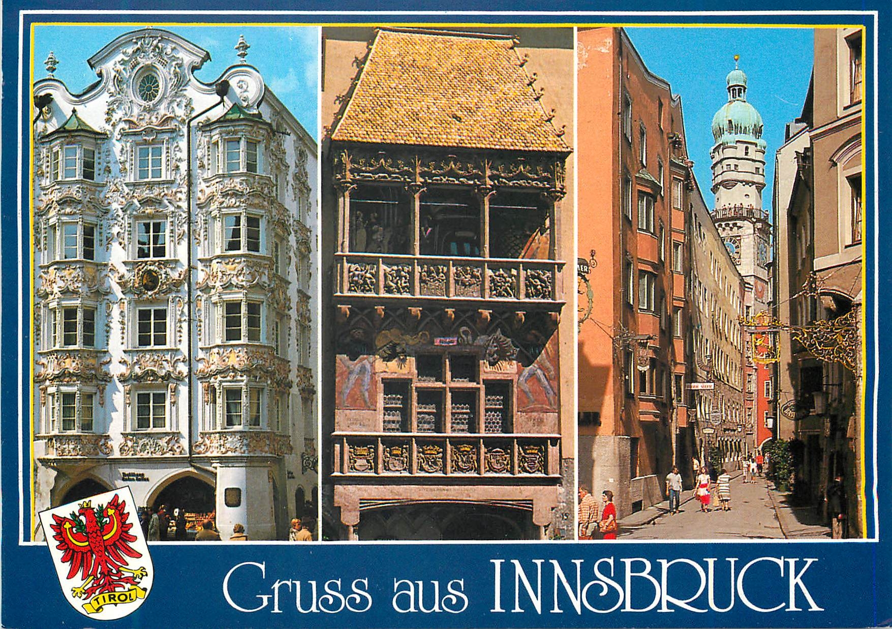 CPM Gruss aus Innsbruck Altstadt Helblinghaus Goldenes Dachl Stadtturm