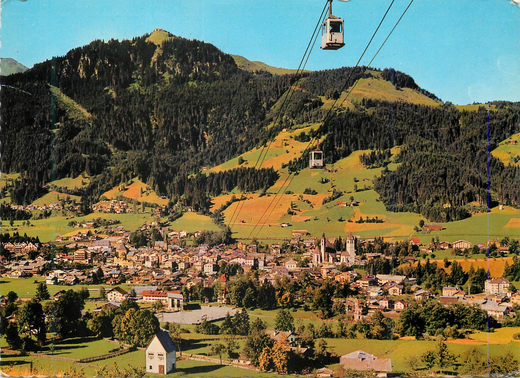 CPM Luftkurort Kitzbuhel Tirol Untere Sektion Der Horn Bahn Gegen Hahnenkamm
