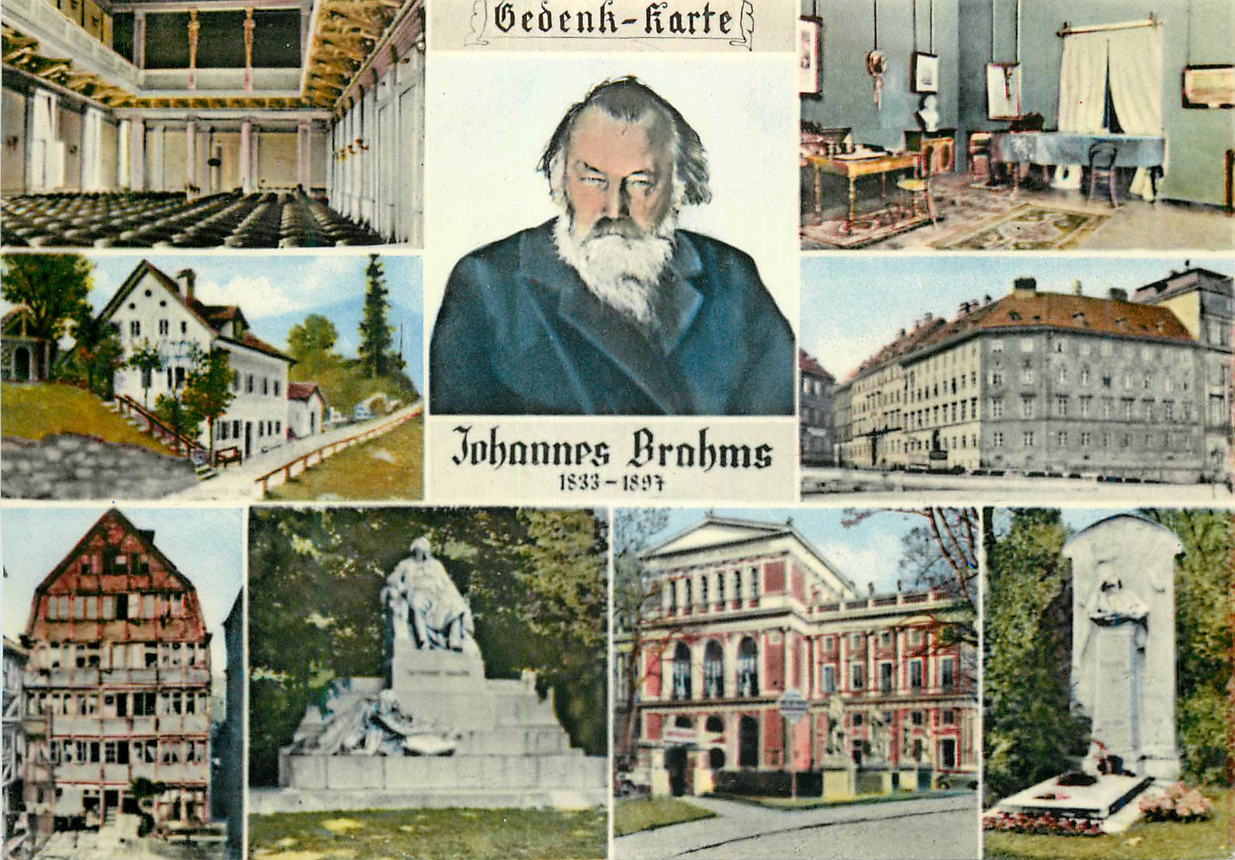 CPM Johannes Brahms 1833 1897 Wien Denkinal Wien