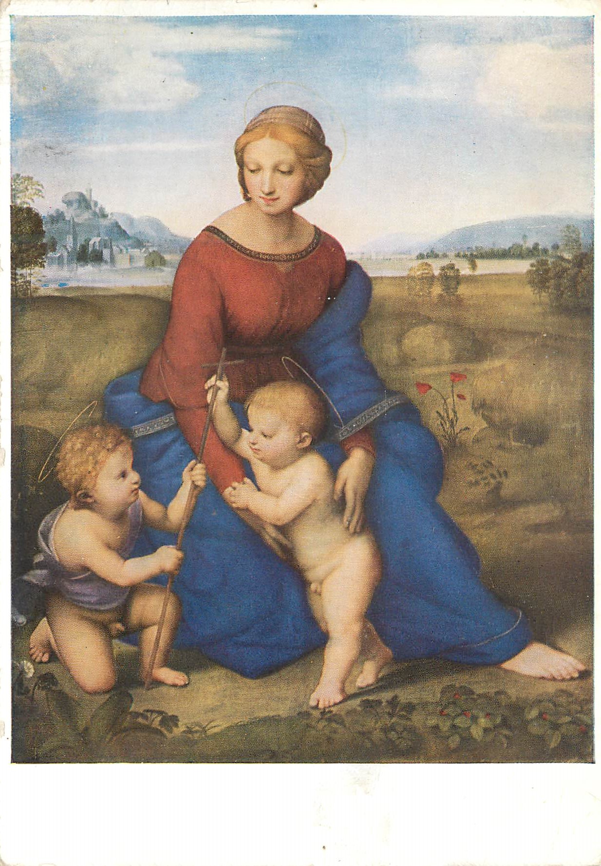 CPM Wien Kunsthistorisches Museum Raffaello Santi Die Madonna im Grunen 1506 La Vierge dans La Prairie 1506