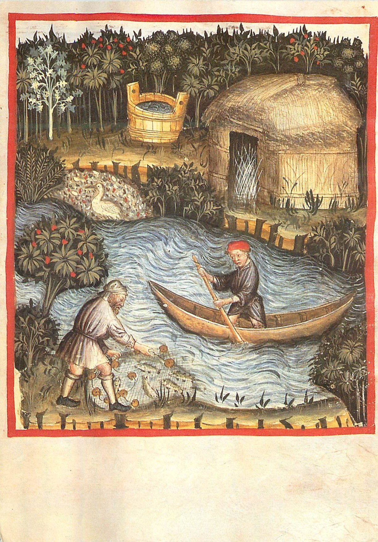CPM La Peche Tacuinum Sanitatis Lombardy Lombardie XIVe