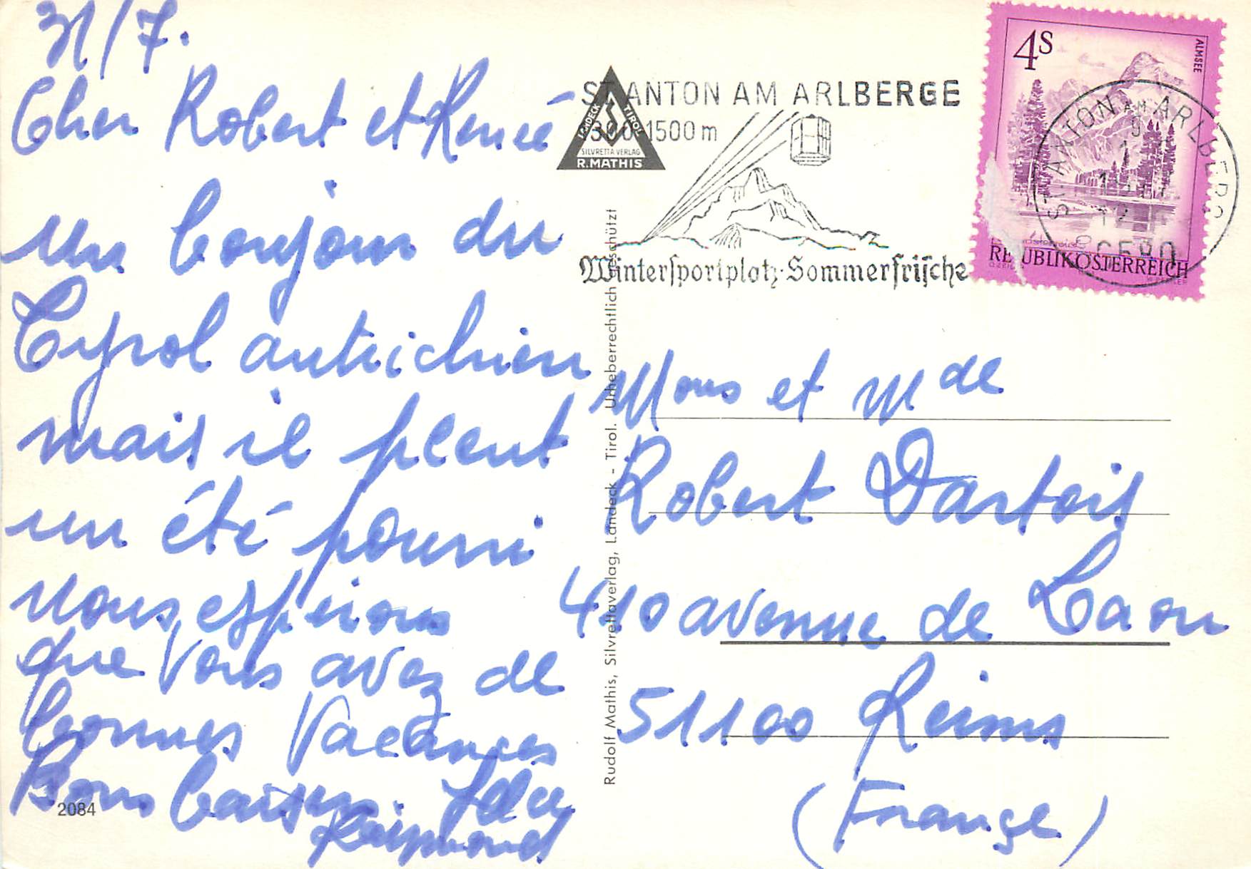 CPM St Anton am Arlberg 1304m Tirol — Back