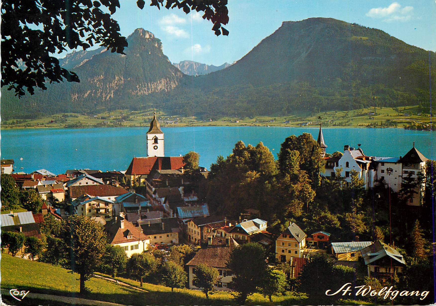 CPM St Wolfgang die Perle im Salzkammergut in Hintergrund Sparber 1502m