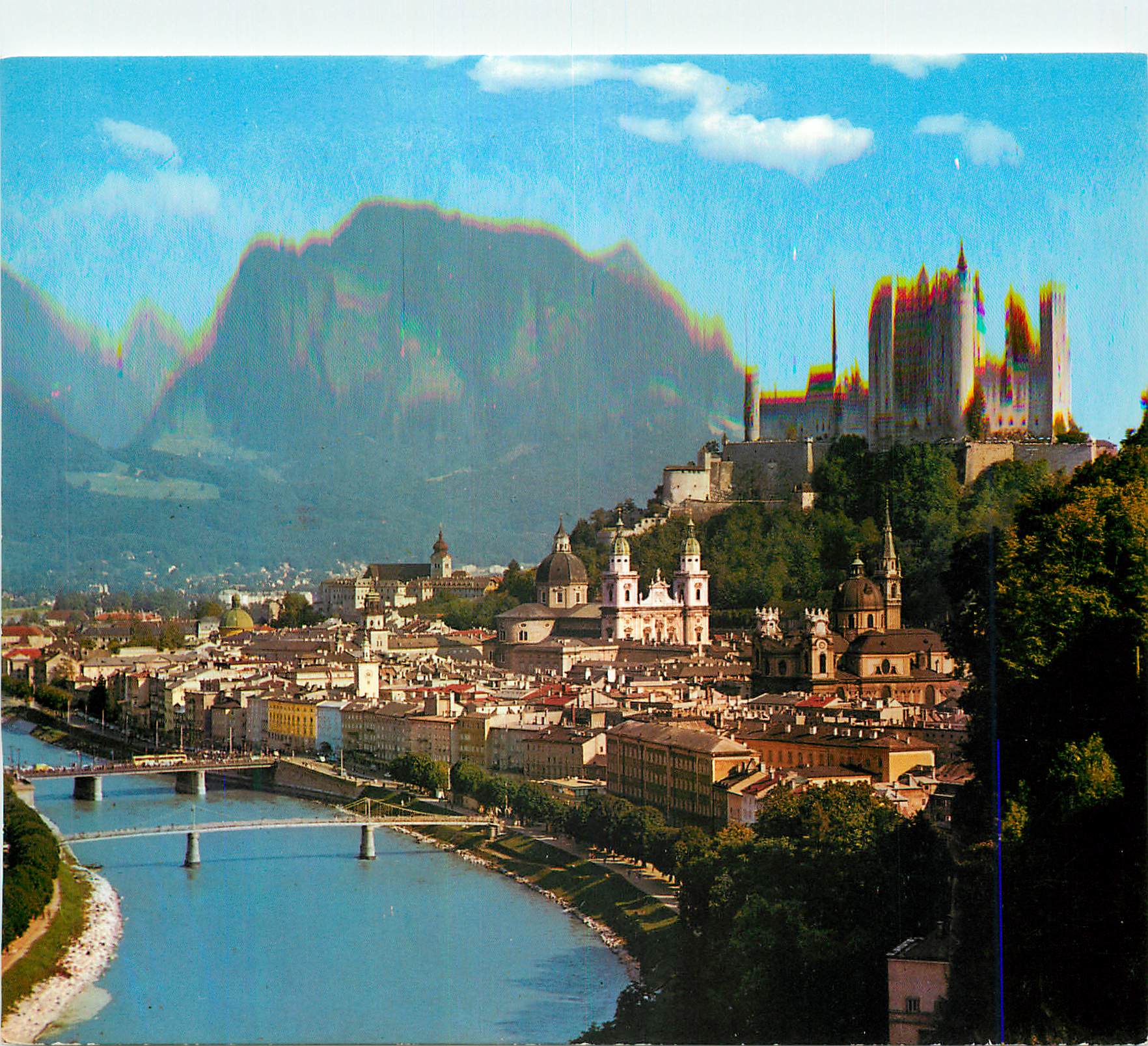 CPM Festspielstadt Salzburg blick auf die Altstadt Festung Und Salzach The Festival City of Salzburg