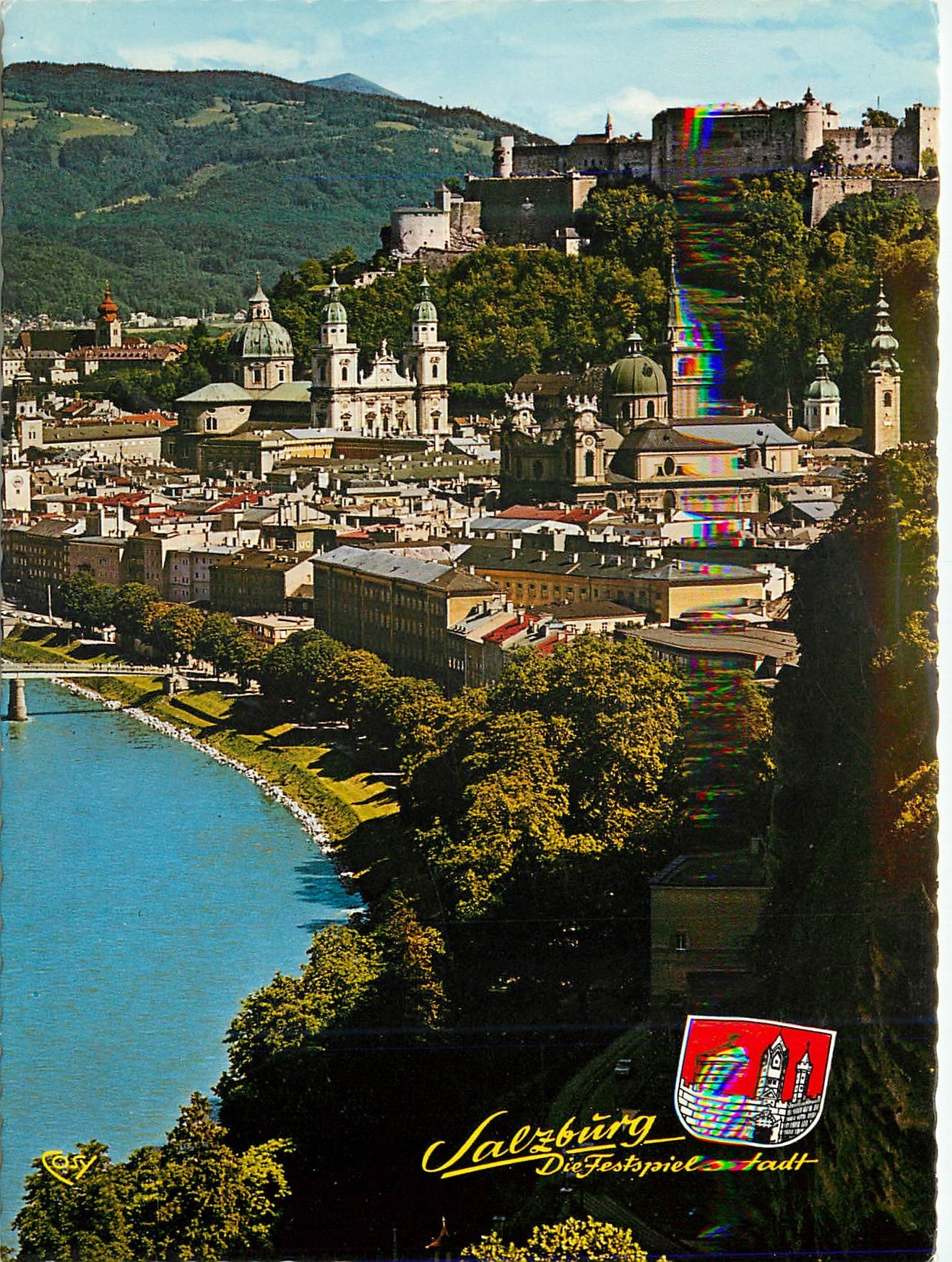 CPM Salzburg Altstadt mit Salzach und Hohensalzburg Gesehen Von  Der Monchsberg promenade