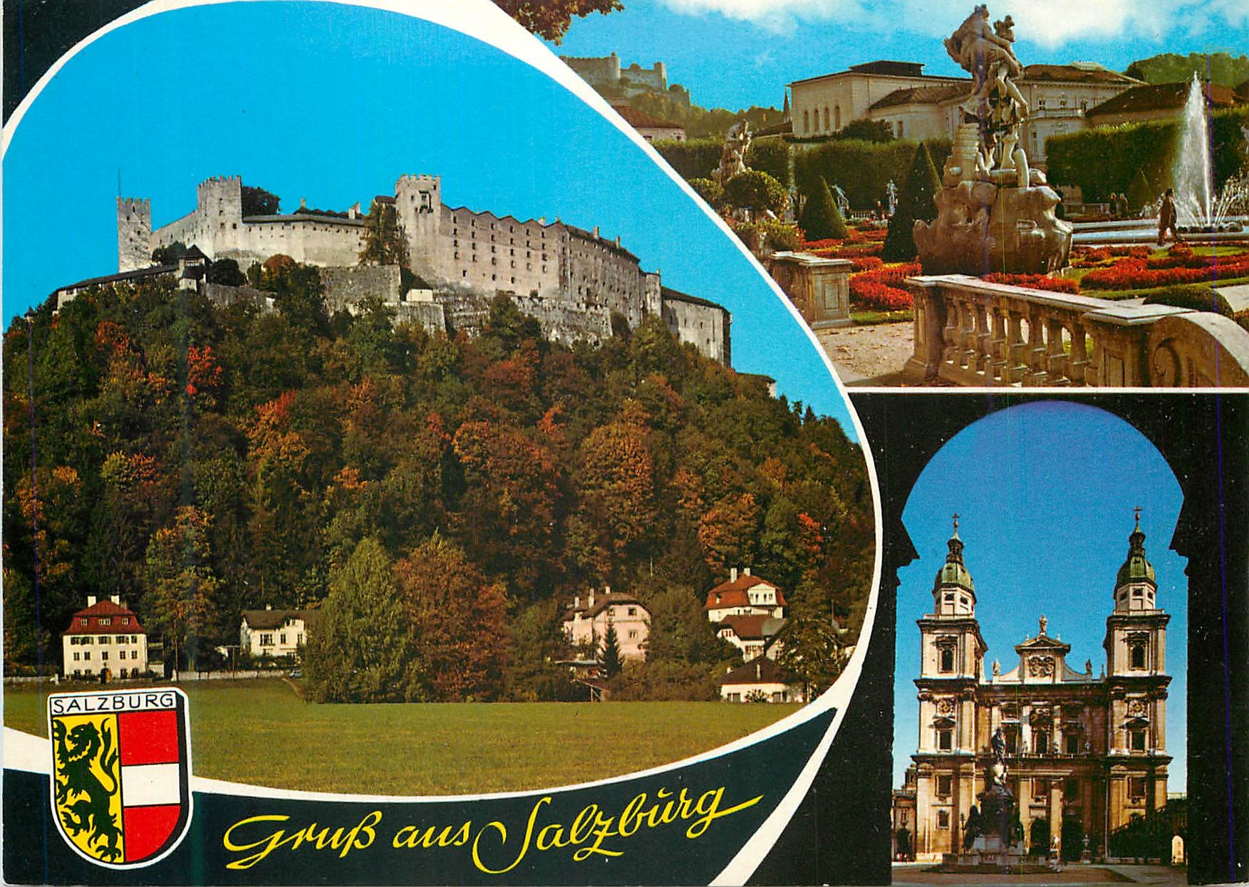 CPM GruB aus Salzburg Festung Hohensalzburg Blick von Nonntal Mirabellgarten Salzburg Dom