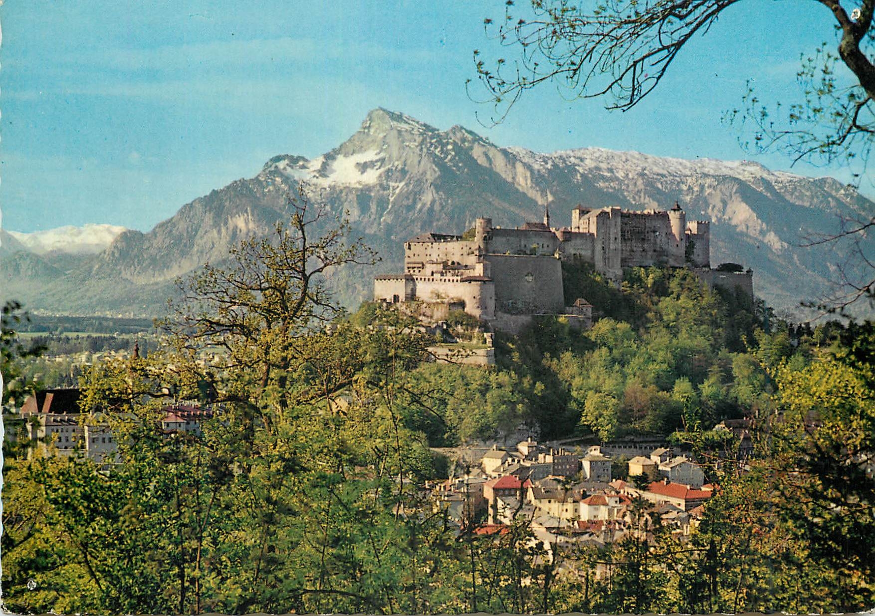 CPM Salzburg Austria The Fortress of Hohensalzburg With the Untersberg