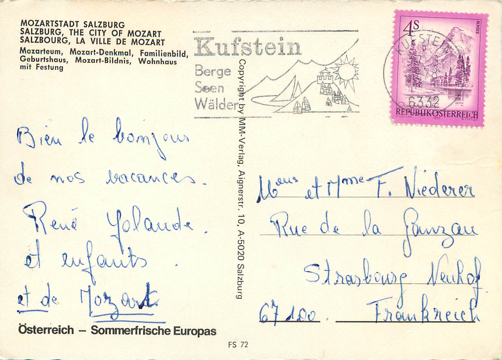 CPM Salzburg la Ville de Mozart — Rückseite