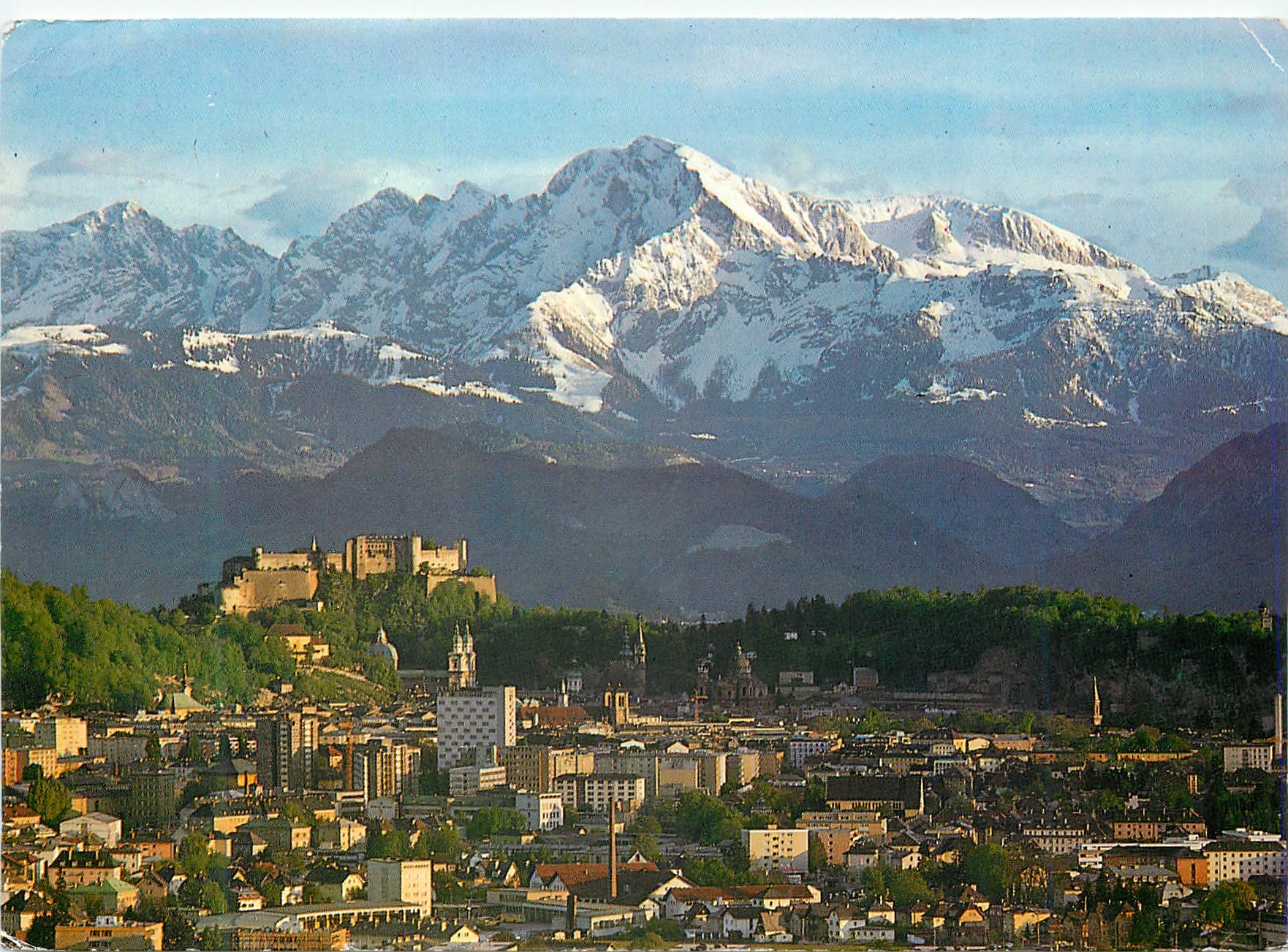 CPM La Ville du Festival Salzbourg avec la Hoher Goll (Alt 2523m)