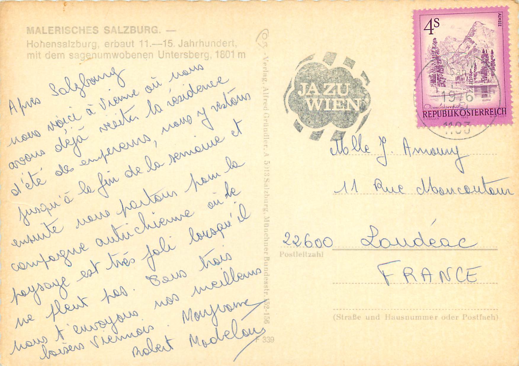 CPA Malerisches Salzburg Austria — Rückseite