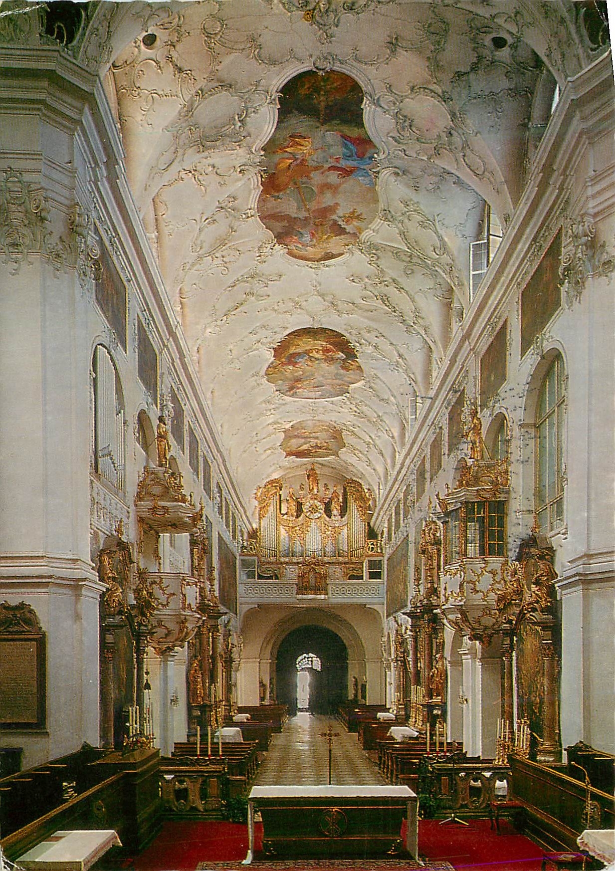 CPA Salzburg Erzabtei St Peter Abteikirche Blick zur Orgel