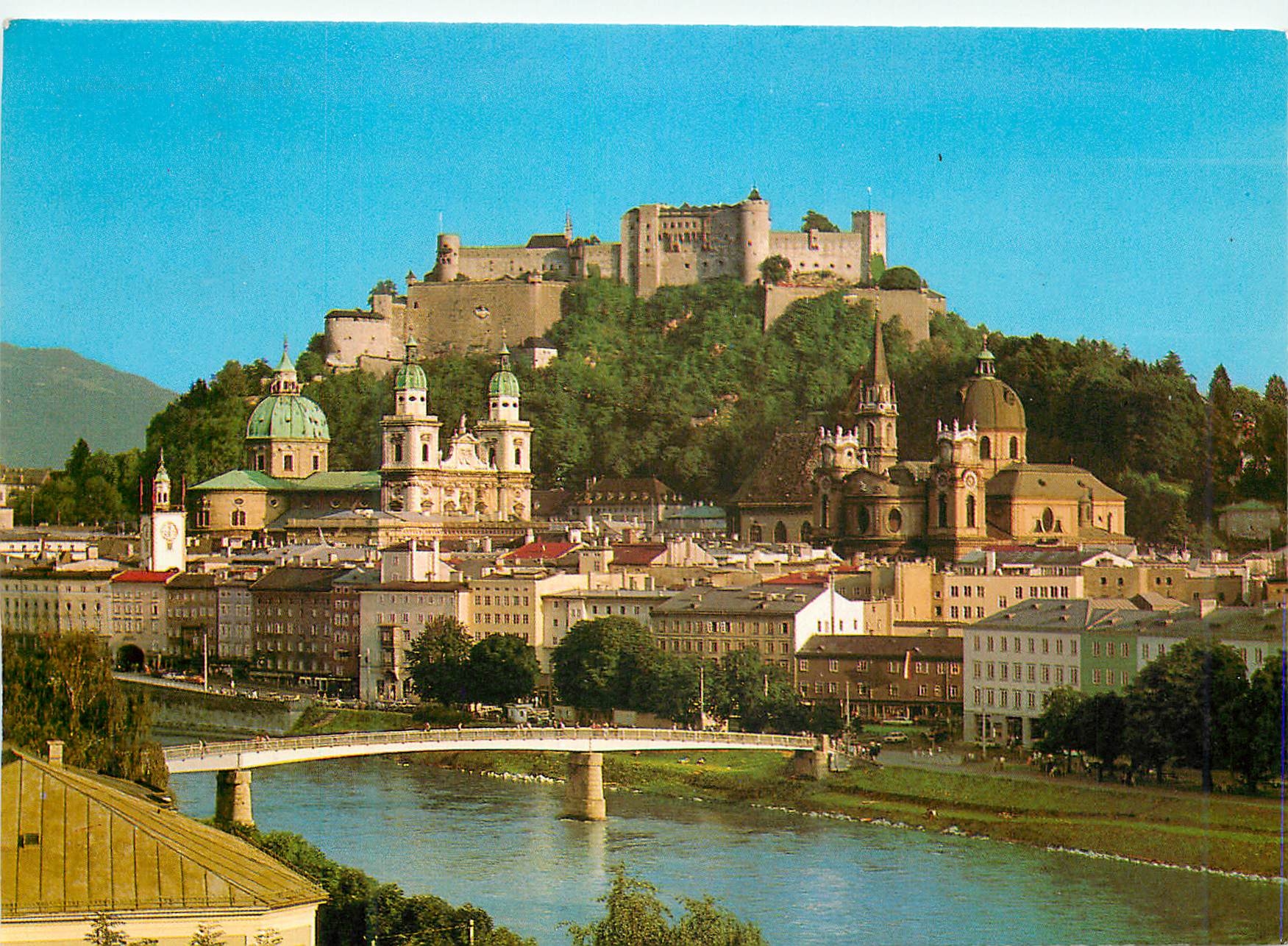 CPA Salzburg Cite avec riviere Salzach
