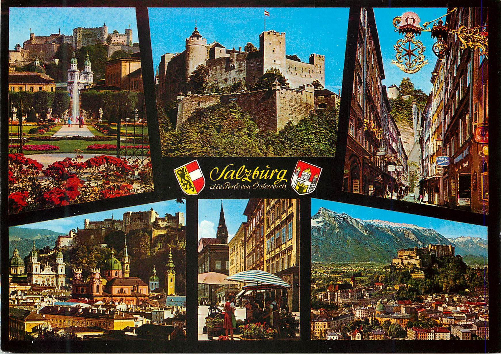 CPA Bilder Oben Mirabellgarten Hohensalzburg Getreidegasse