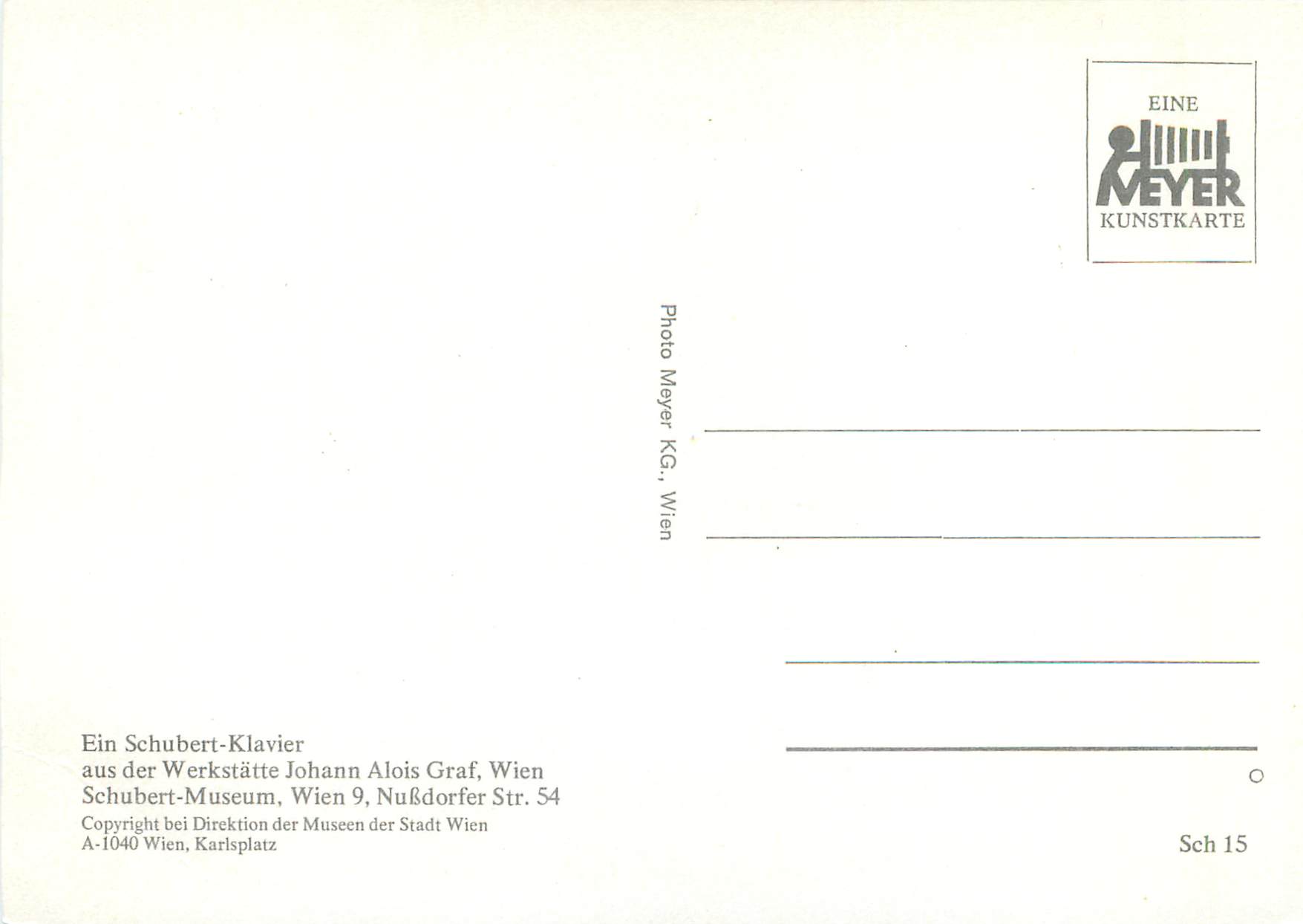 CPM Ein Schubert Klavier aus der Werkstate Johann Alois Graf Wien Schubert Museum Wien 9 — Back