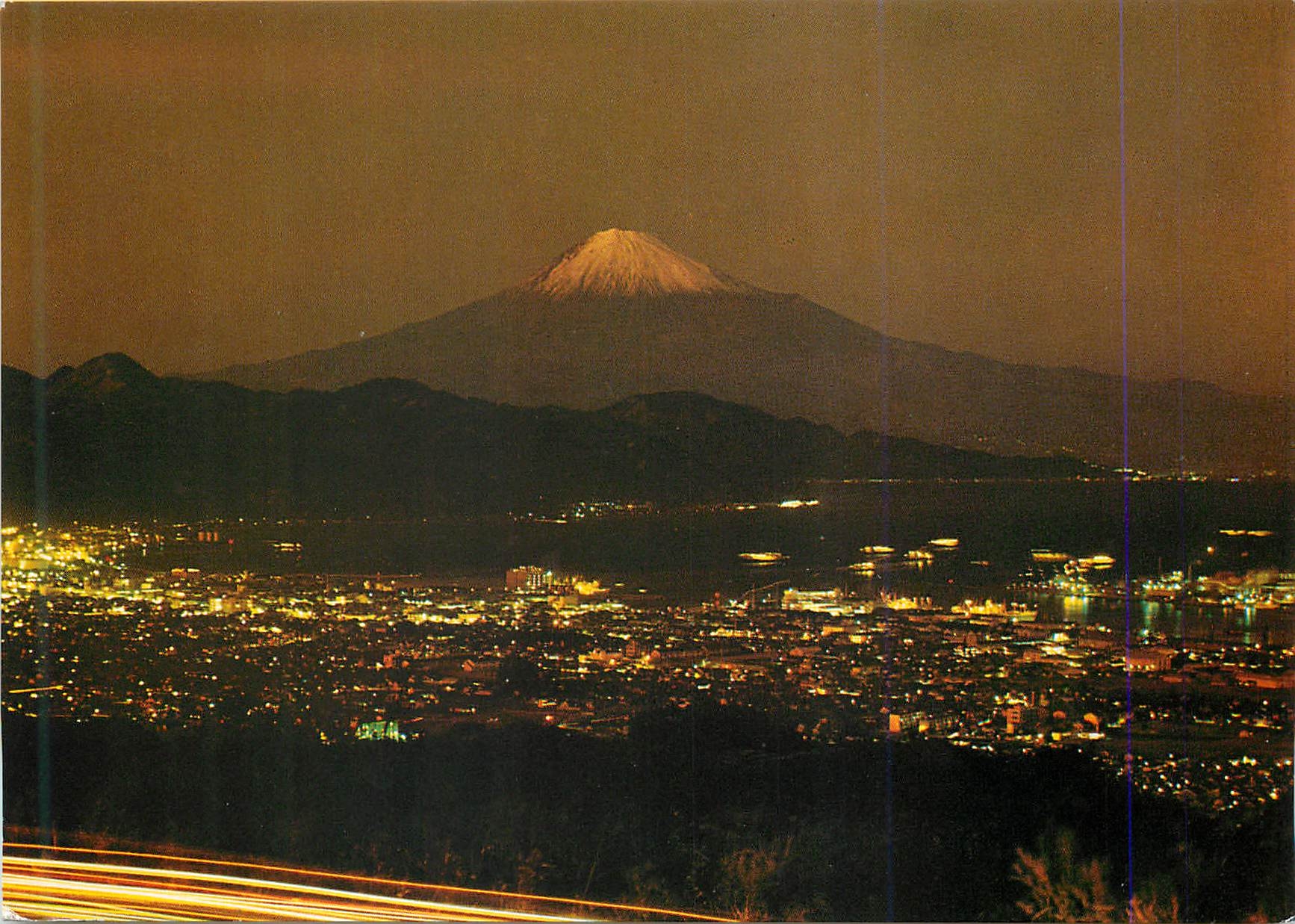 CPM Mt Fuji at Night Taken from Nihondaira in Shizuoka Prefecture City in the Foreground