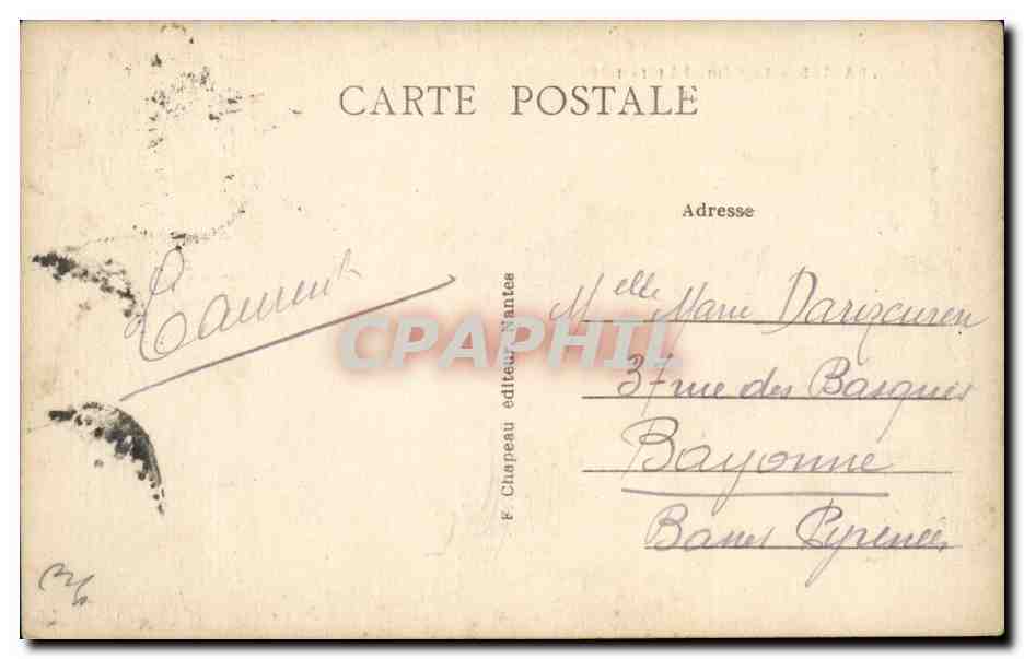 Nantes CPA LE memorial 1914 1918 — Verso