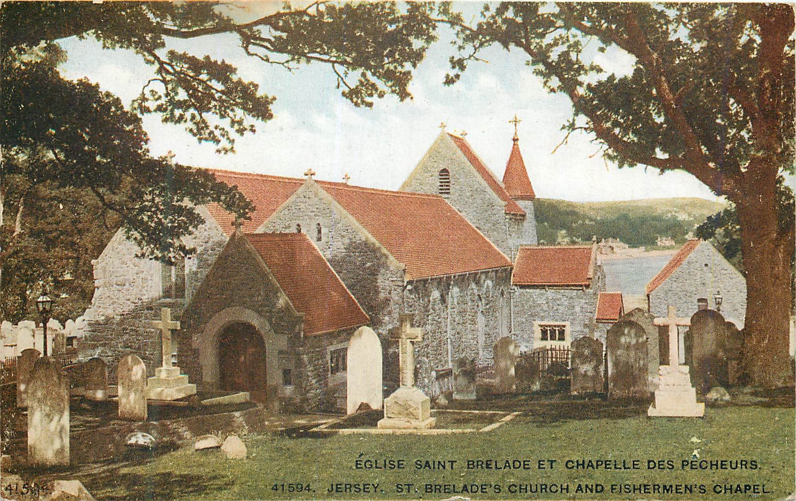 CPA Eglise Saint Brelade et Chapelle des Pecheurs Jersey