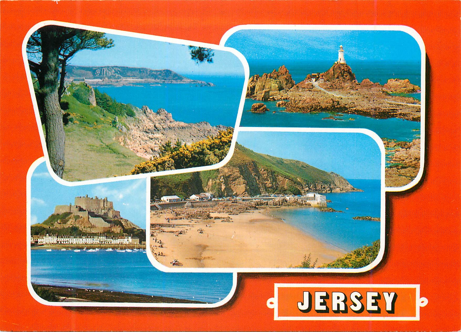 CPM Beauport Bay Corbiere Lighthouse Mont Orgueil Castle Greve de Lecq Jersey