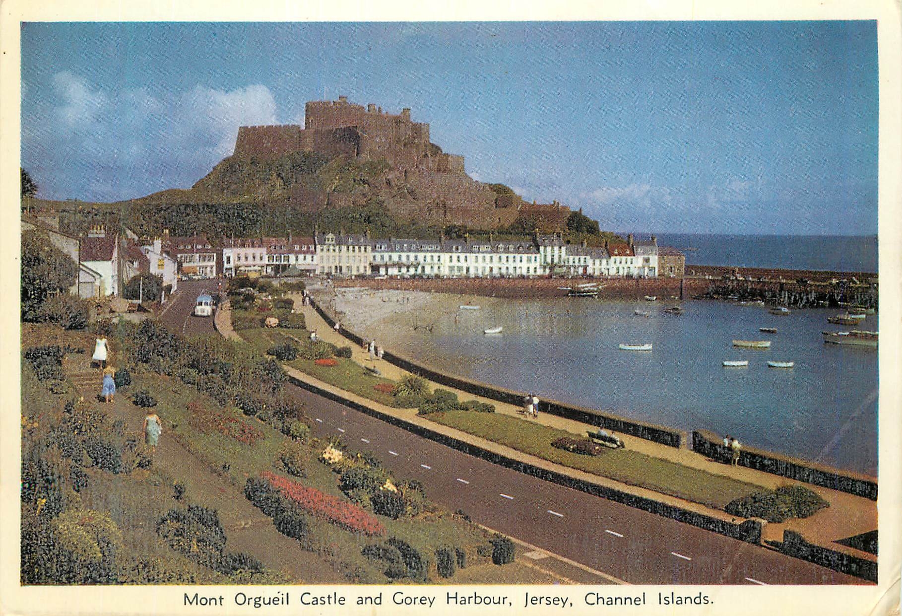 CPM Mont Orgueil Castle and Gorey Harbour Channel Islands Jersey 