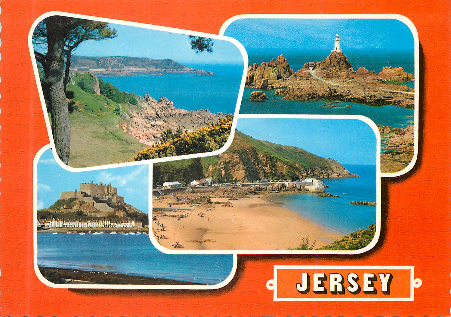 CPM Beauport Bay Corbiere Lighthouse Mont Orgueil Castle Greve de Lecq Jersey
